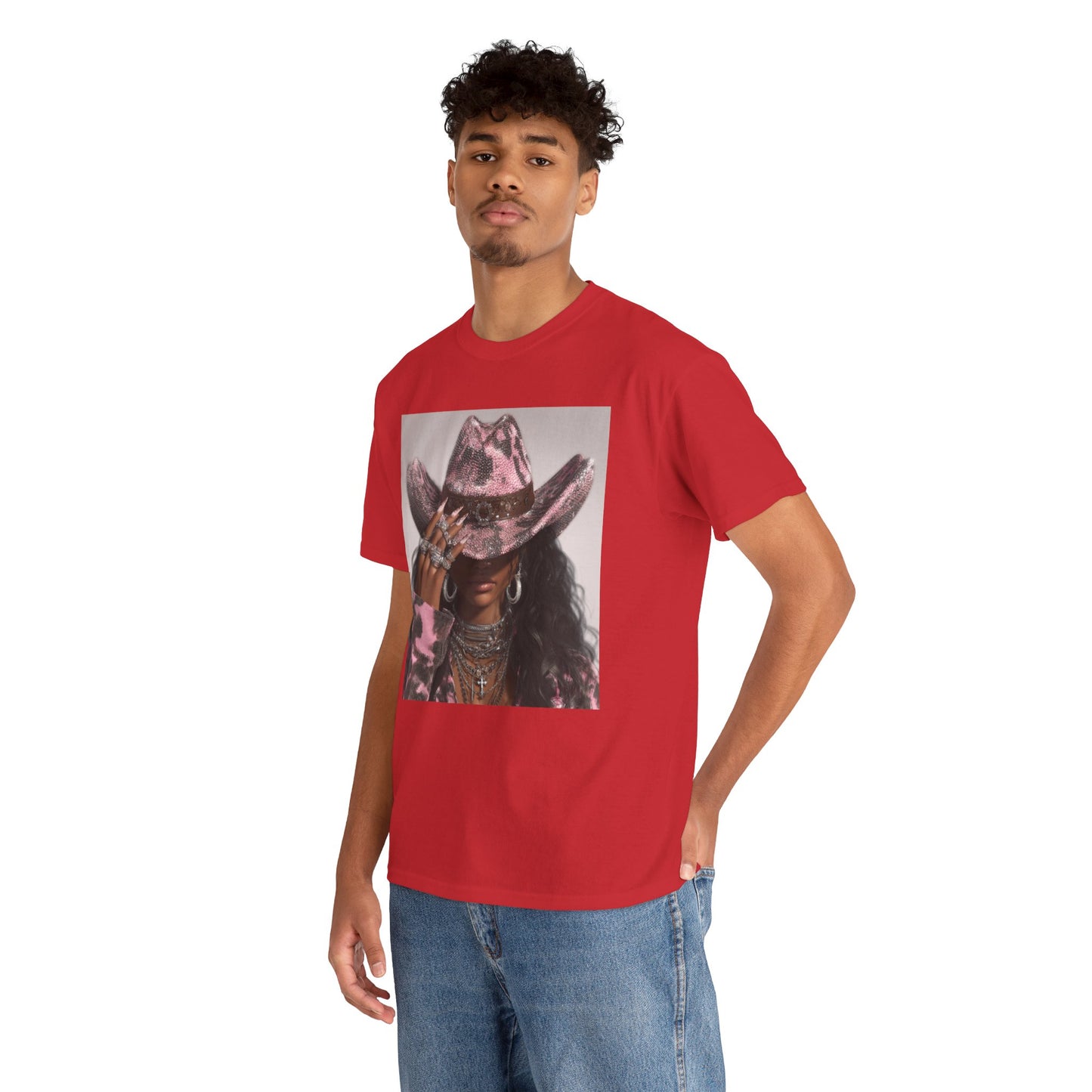 Casual Trendy Cowgirl Vintage Graphic Tee for Men