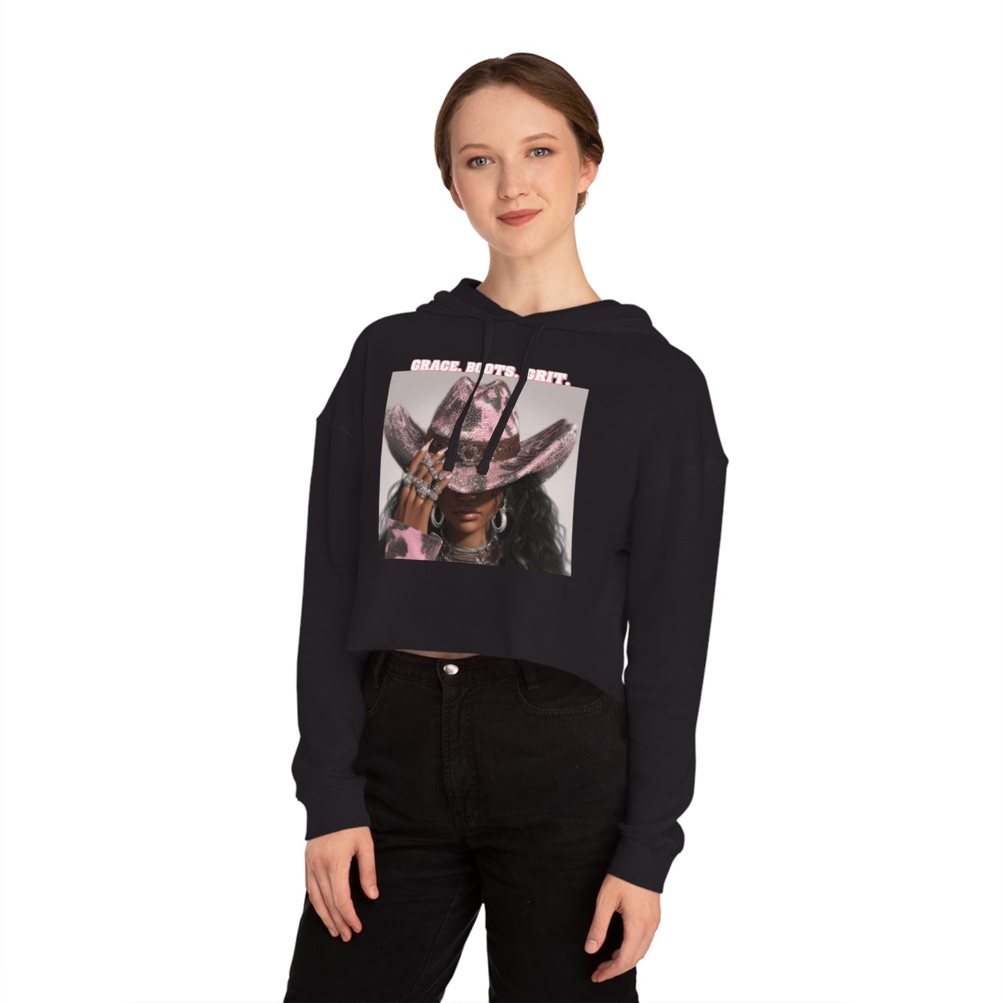 Women's Cowgirl Cropped Hooded Sweatshirt