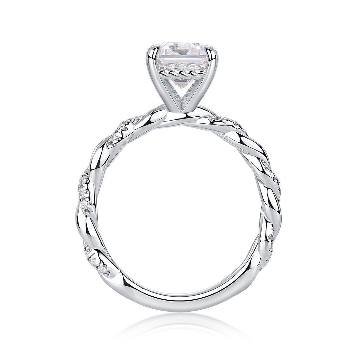 Chasing Light - A Fashionable Diamond Jewelry Piece Set With Moissanite S925 Sterling Silver And Platinum-Plated Diamond Ring