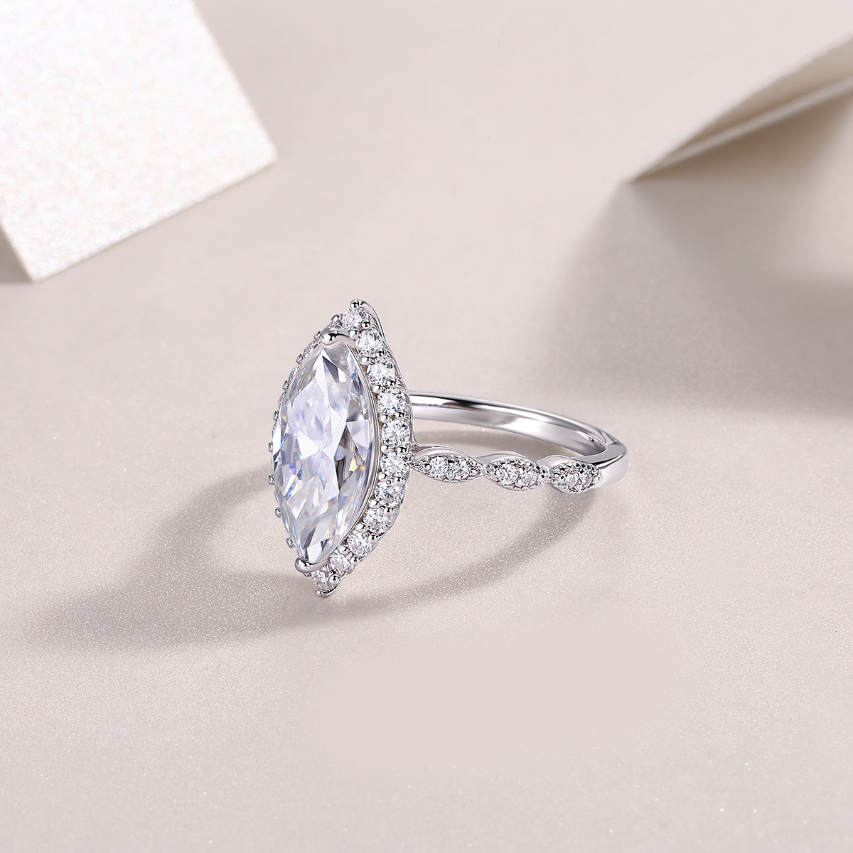 Starlight Craze - A Fashionable Diamond Jewelry Set With Moissanite S925 Sterling Silver And Platinum Diamond Ring