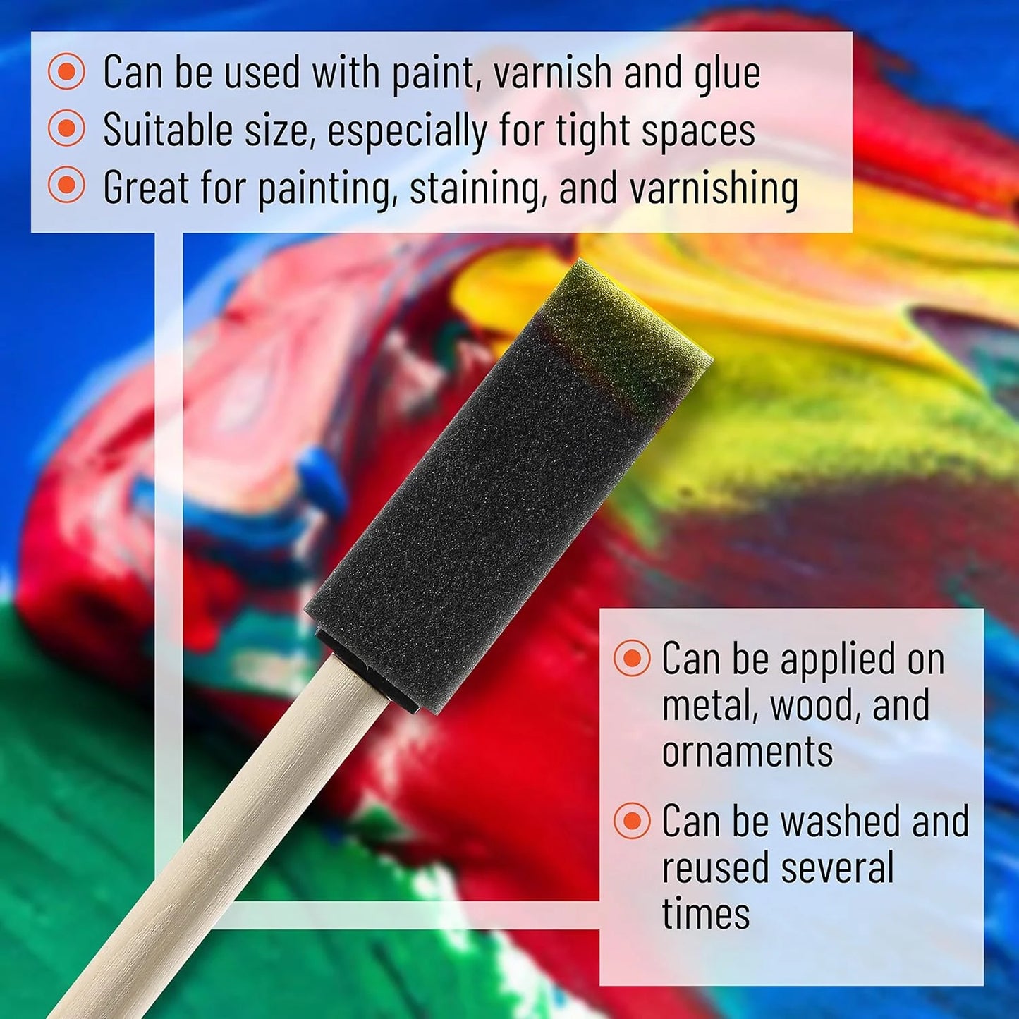 Wooden Handle Watercolor Sponge Brush