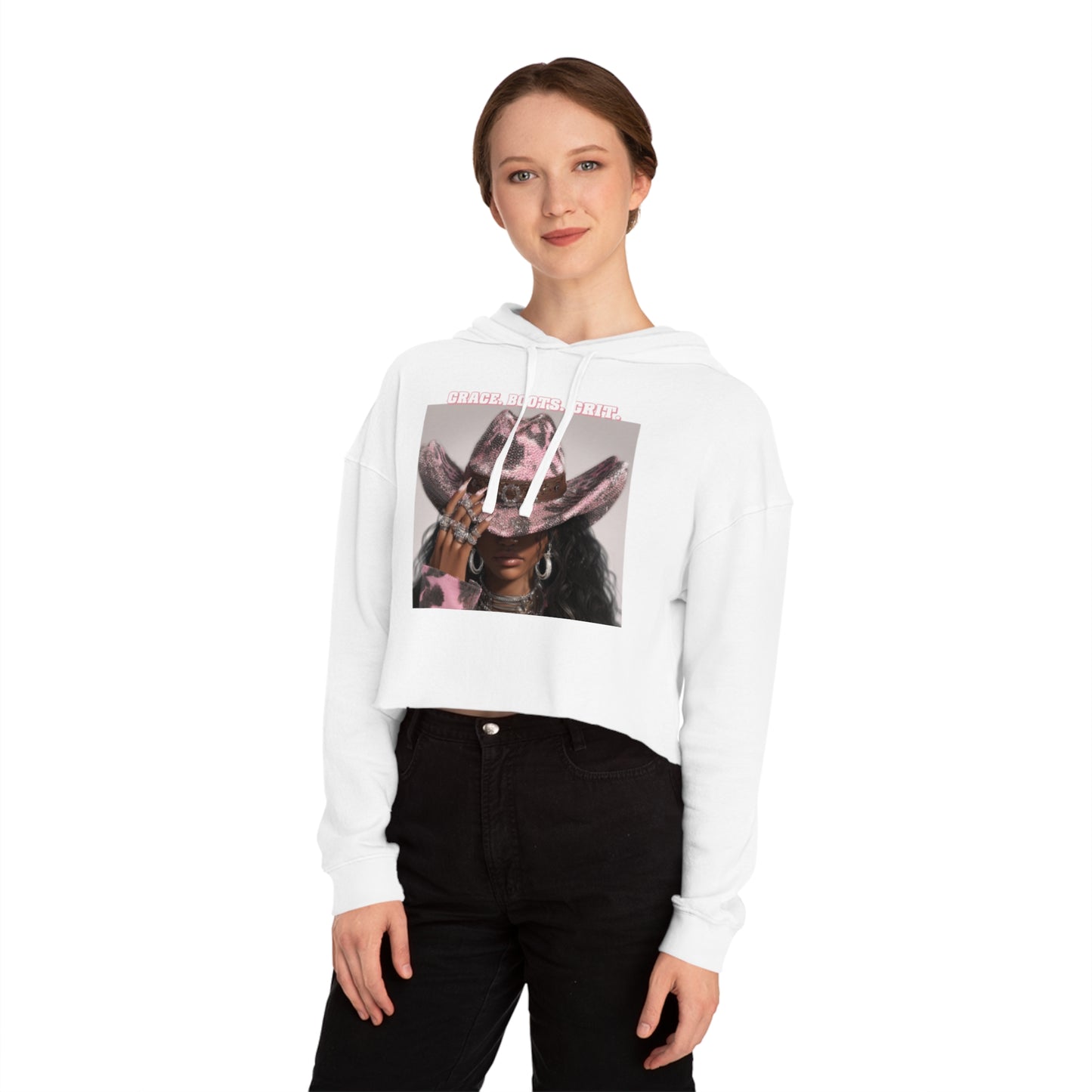 Women's Cowgirl Cropped Hooded Sweatshirt