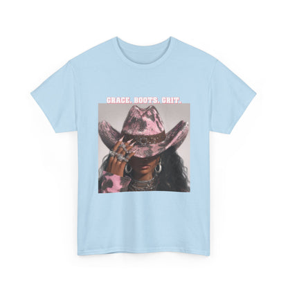 “Grace, Boots, Grit” Western Graphic Tee - Women