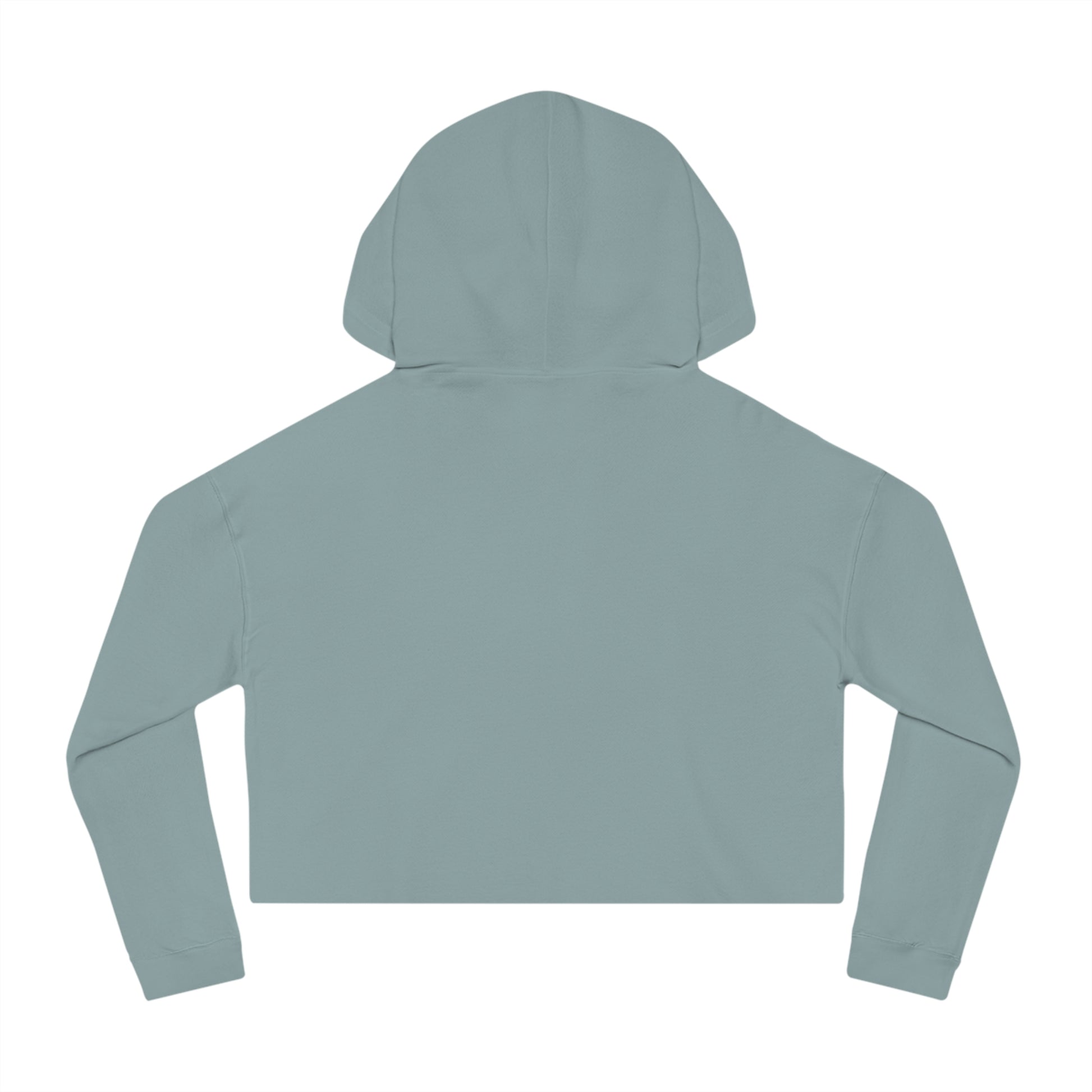 Light blue cropped hoodie on a white background
