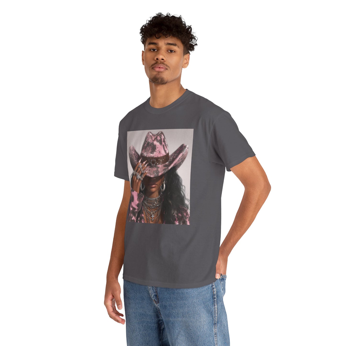 Casual Trendy Cowgirl Vintage Graphic Tee for Men