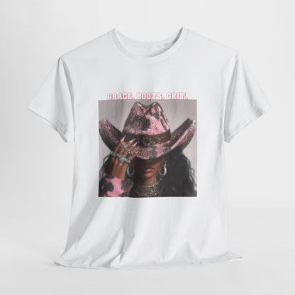 “Grace, Boots, Grit” Western Graphic Tee - Women