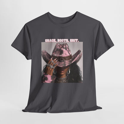 “Grace, Boots, Grit” Western Graphic Tee - Women