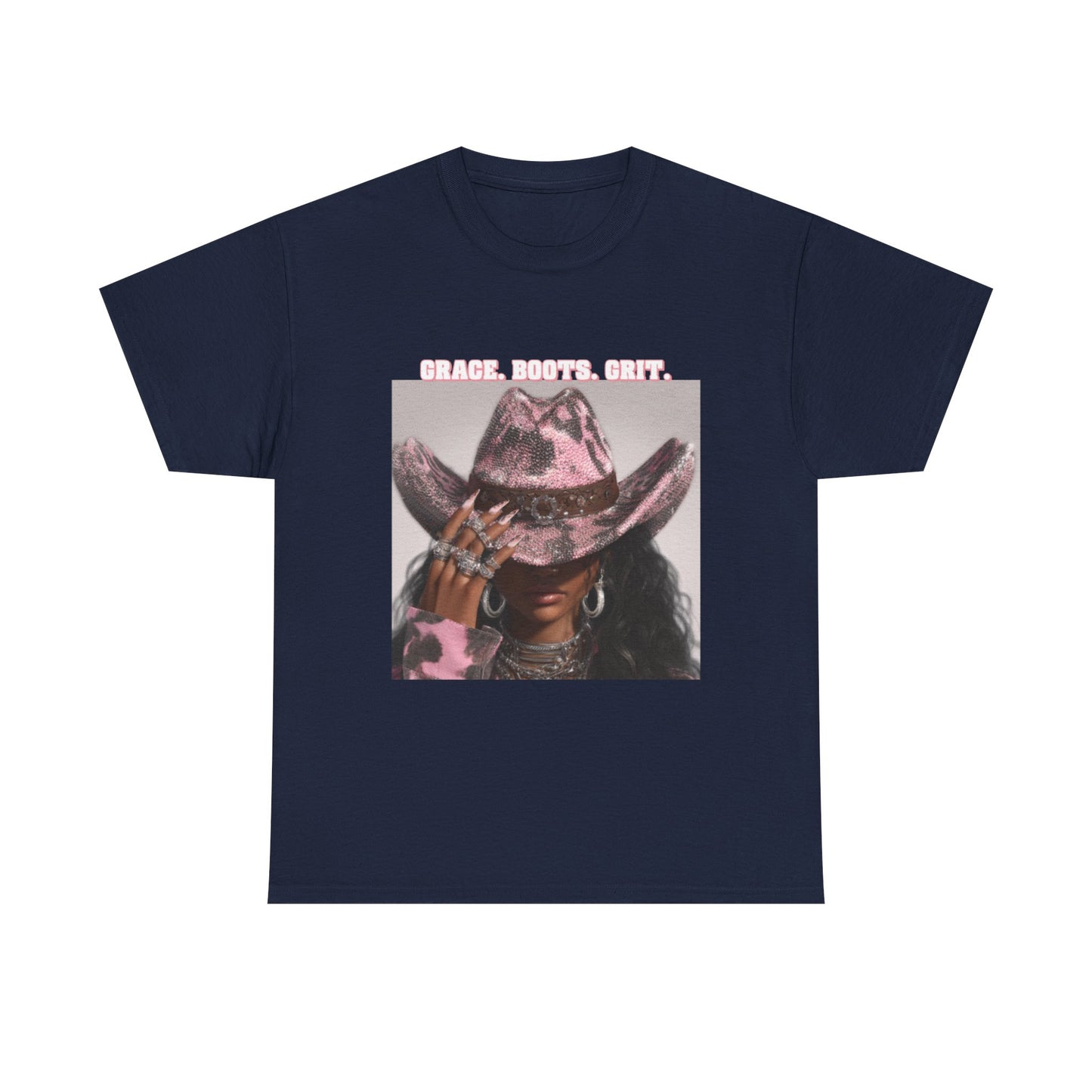 “Grace, Boots, Grit” Western Graphic Tee - Women