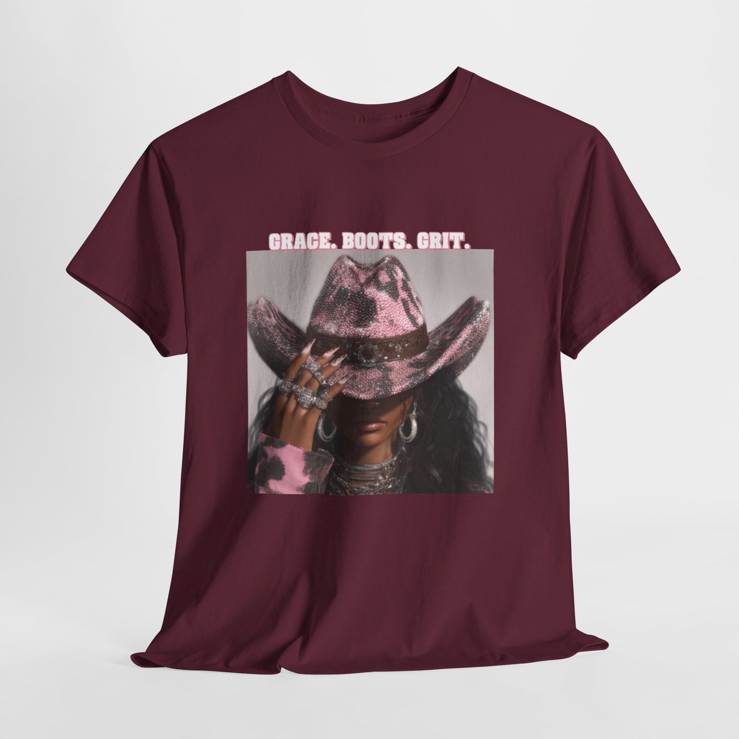 “Grace, Boots, Grit” Western Graphic Tee - Women