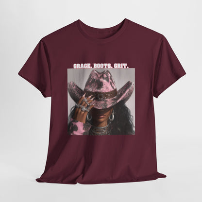 “Grace, Boots, Grit” Western Graphic Tee - Women