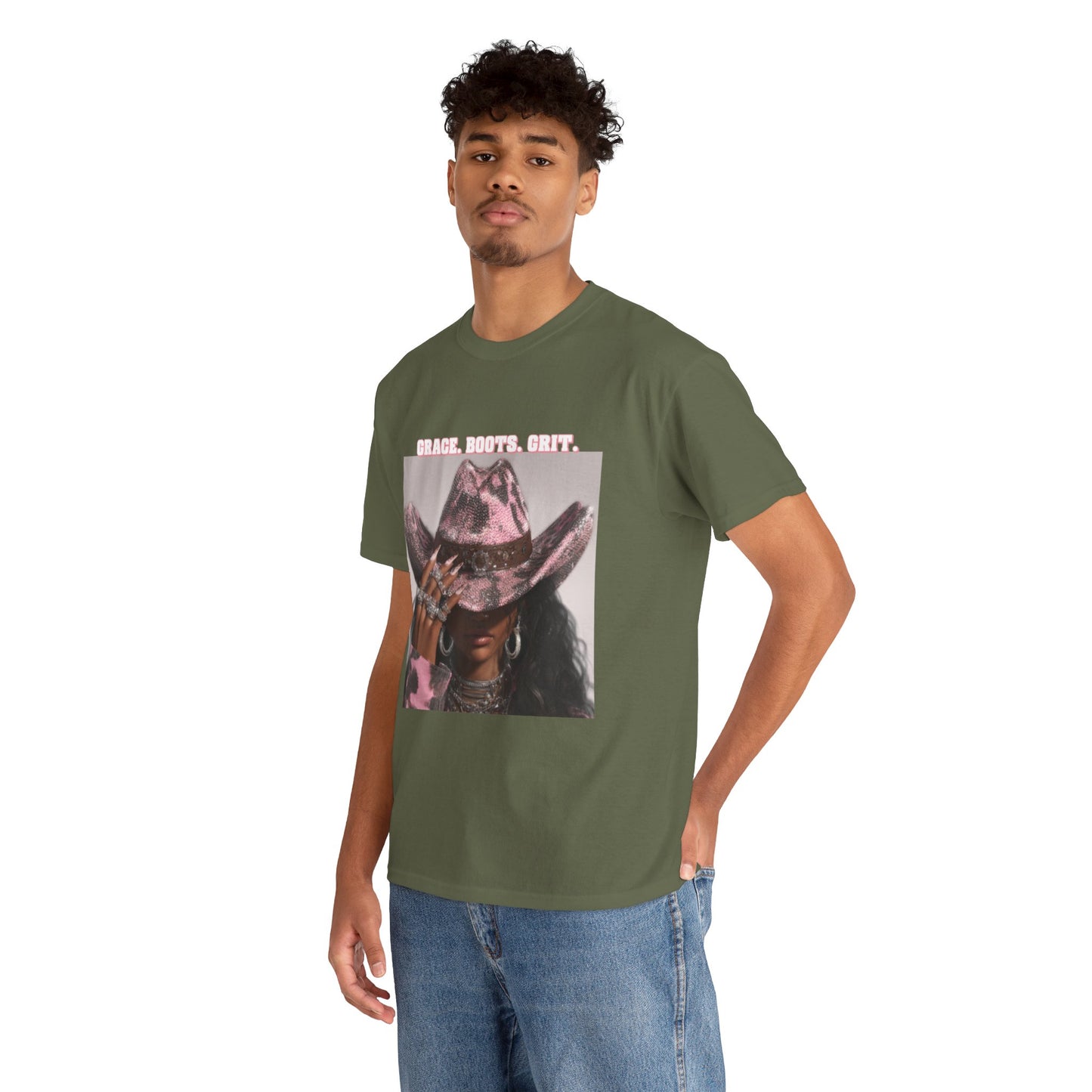 “Grace, Boots, Grit” Western Graphic Tee - Men