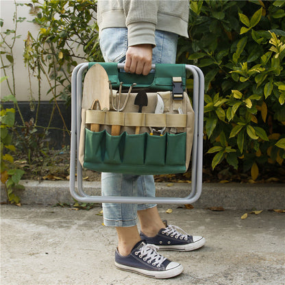 Foladable Gardening Stool With Tote Chair