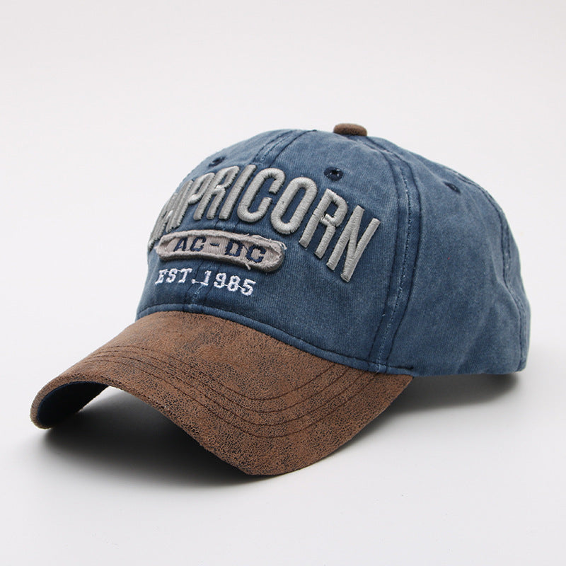 Capricorn Embroidered Vintage Washed Retro Cap - Women