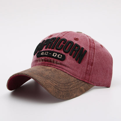 Capricorn Embroidered Vintage Washed Retro Cap - Women