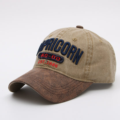 Capricorn Embroidered Vintage Washed Retro Cap - Women