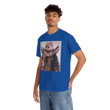 Casual Trendy Cowgirl Vintage Graphic Tee for Men