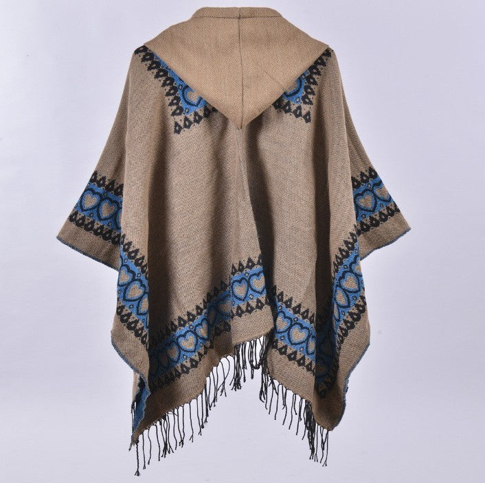 Anita Hooded Split Shawl