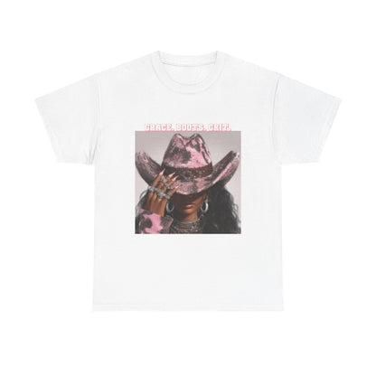 “Grace, Boots, Grit” Western Graphic Tee - Women