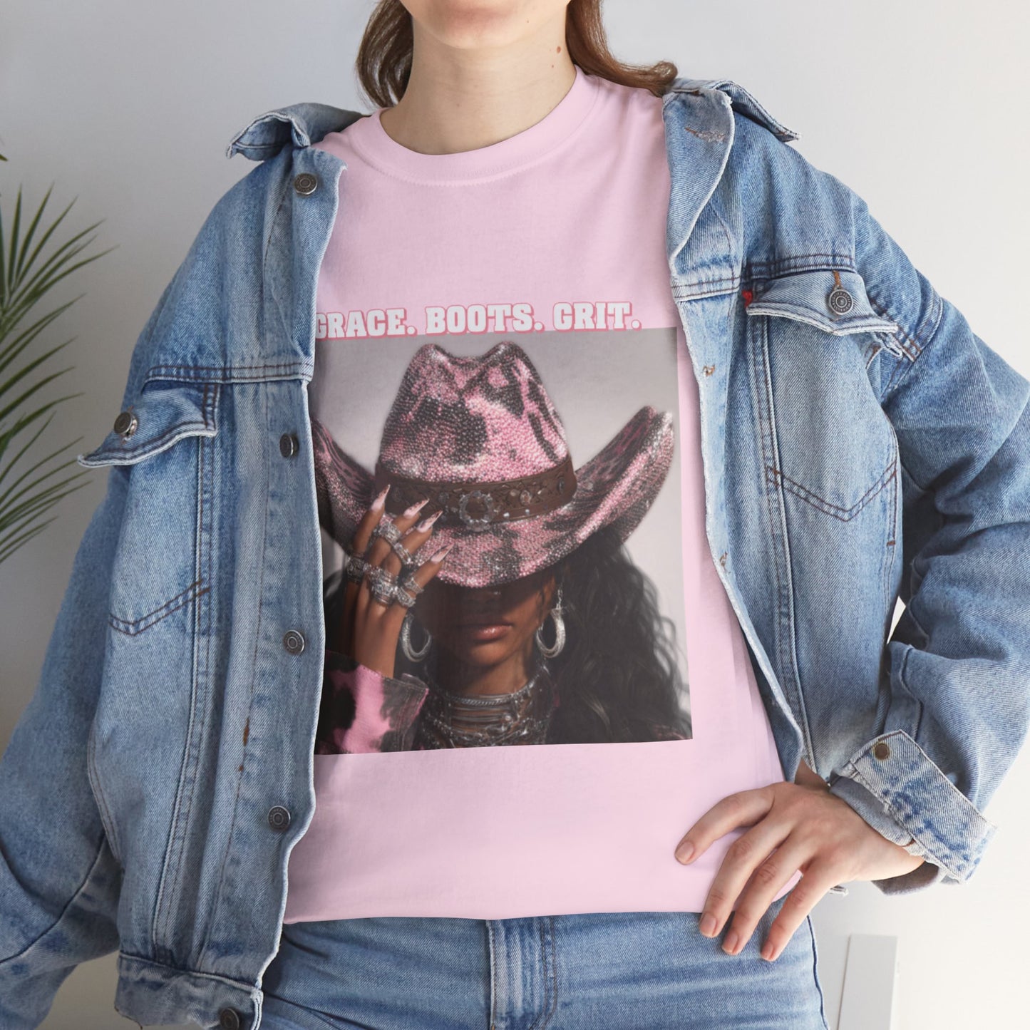 “Grace, Boots, Grit” Western Graphic Tee - Women