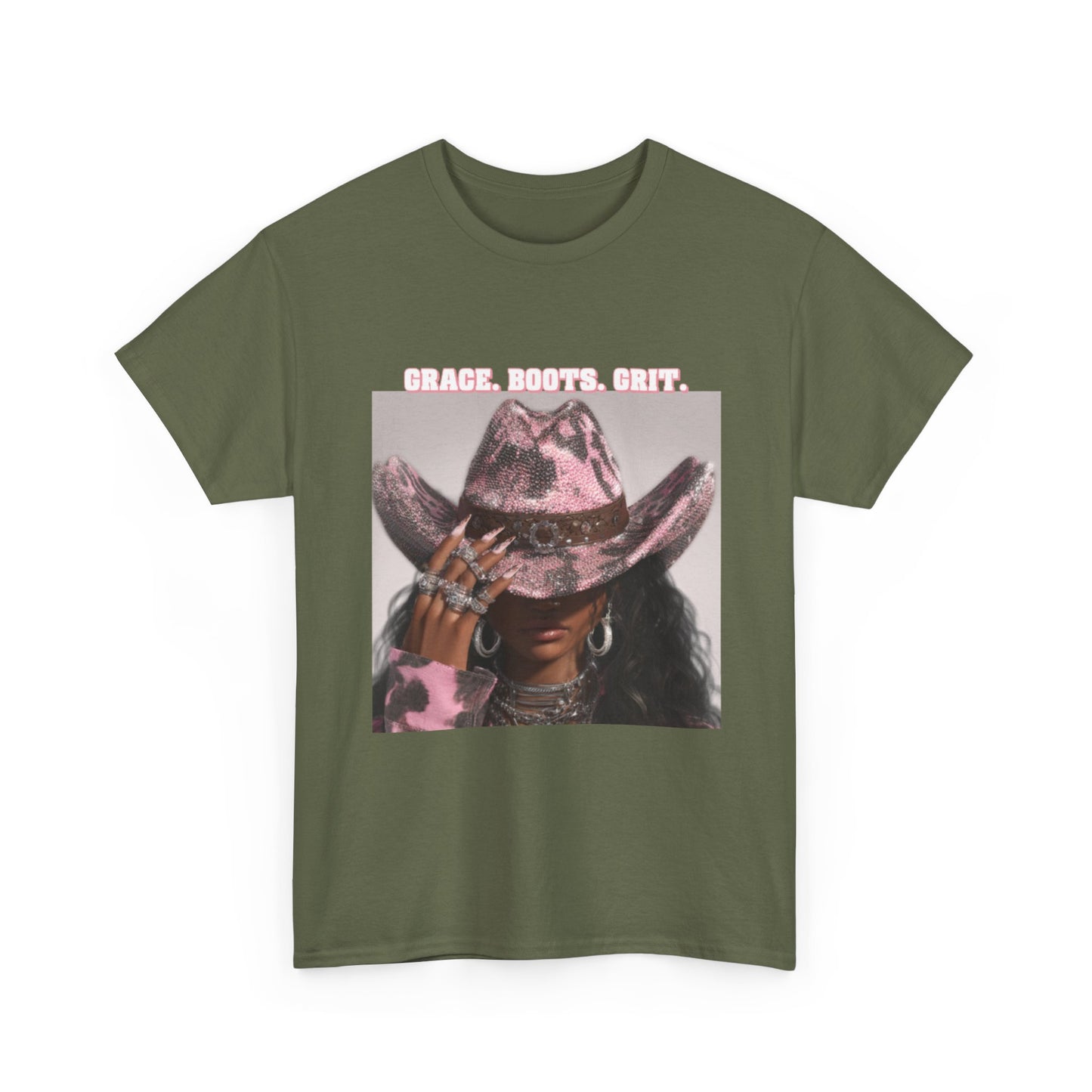 “Grace, Boots, Grit” Western Graphic Tee - Women