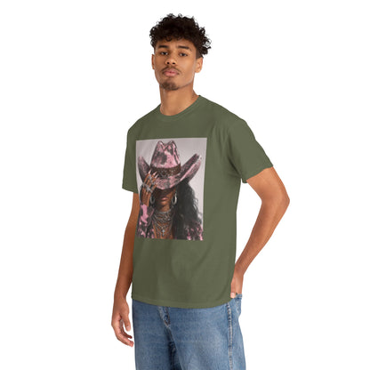 Casual Trendy Cowgirl Vintage Graphic Tee for Men