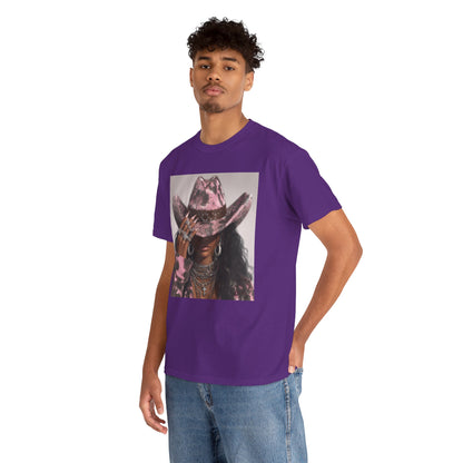 Casual Trendy Cowgirl Vintage Graphic Tee for Men