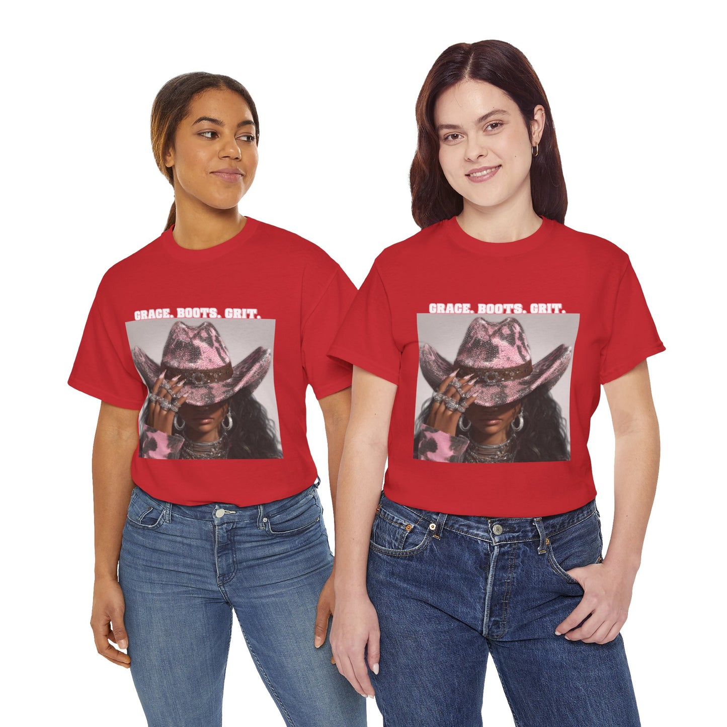 “Grace, Boots, Grit” Western Graphic Tee - Women