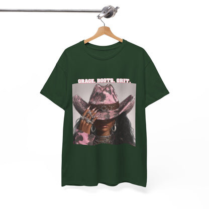 “Grace, Boots, Grit” Western Graphic Tee - Women