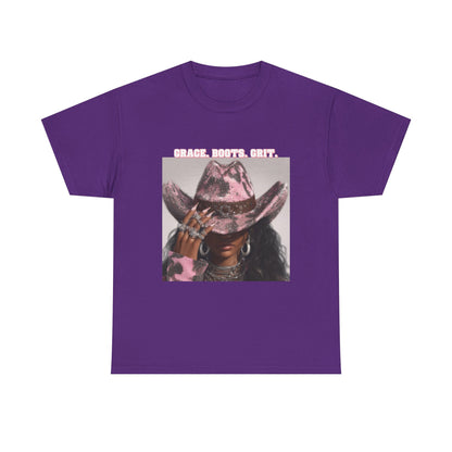 “Grace, Boots, Grit” Western Graphic Tee - Women