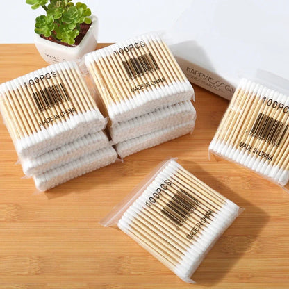 Double Head Cotton Swab for Wood Stick