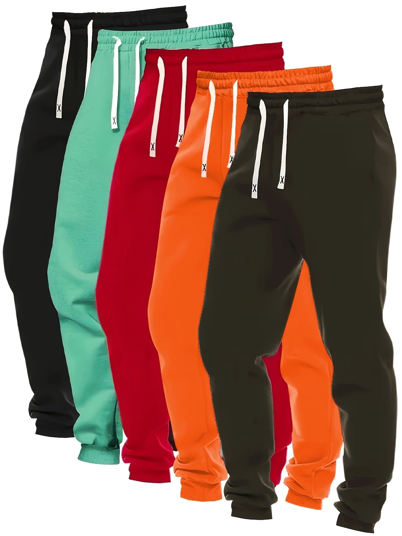 Women's Loose Fit Joggers w/ Drawstring, 5 Pcs