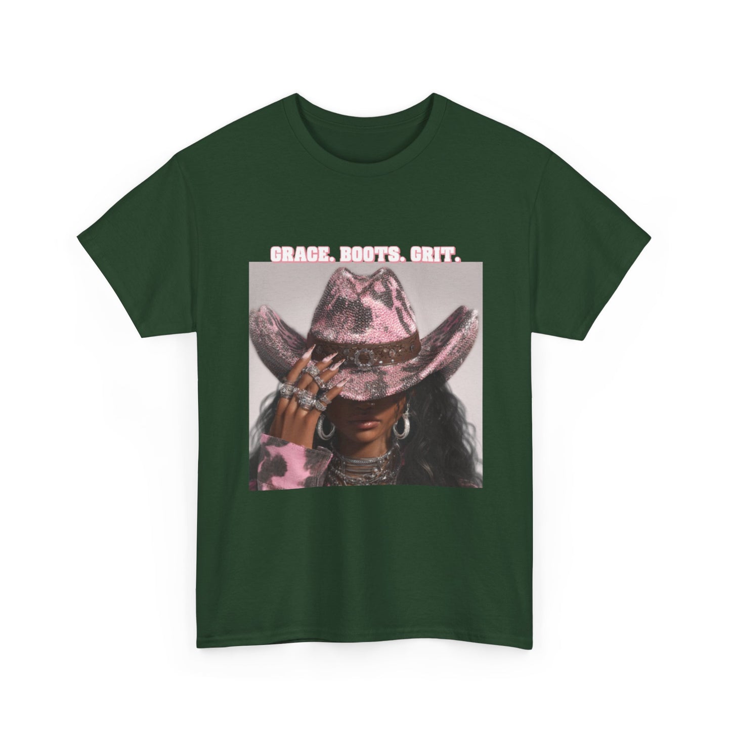 “Grace, Boots, Grit” Western Graphic Tee - Women
