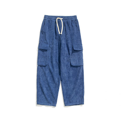 Men Corduroy Loose Straight Pants