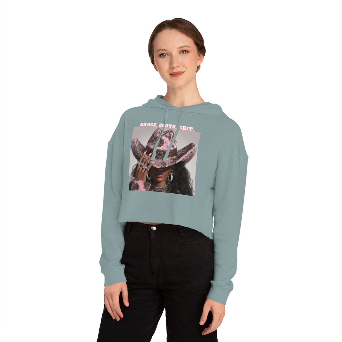 Women's Cowgirl Cropped Hooded Sweatshirt