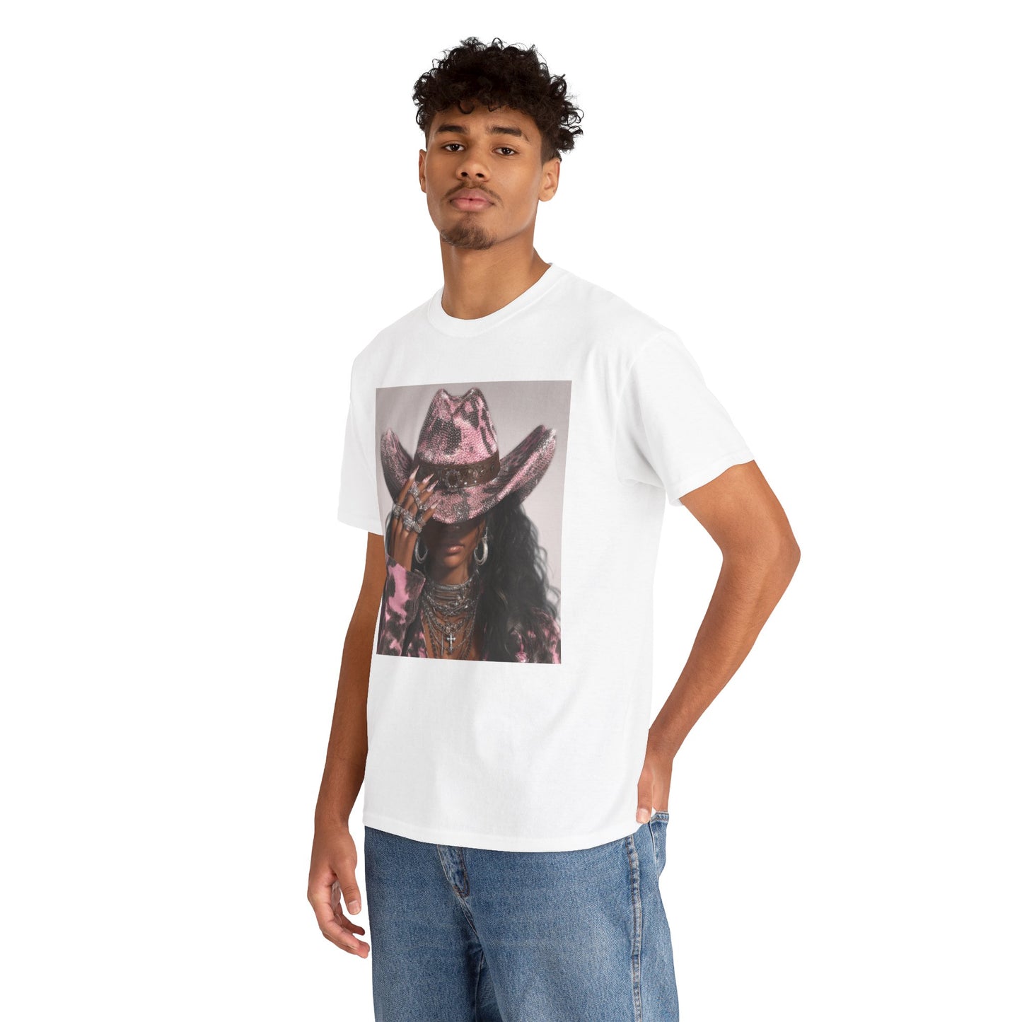 Casual Trendy Cowgirl Vintage Graphic Tee for Men