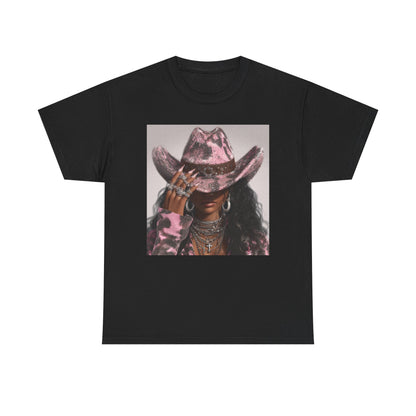 Front view of Tranita Renee cowboy vintage graphic tee featuring bold western design