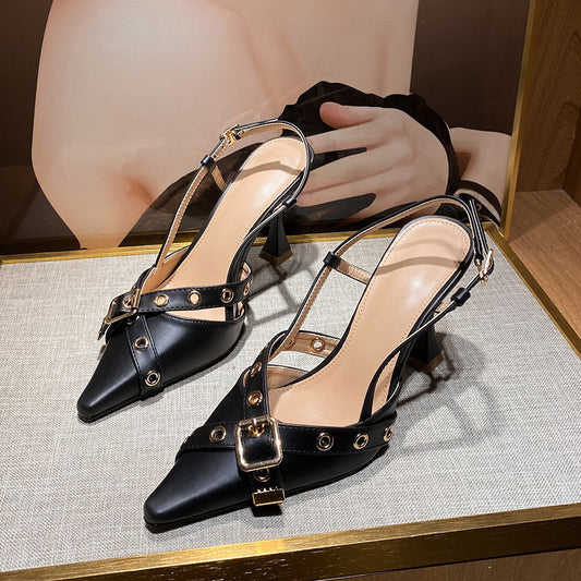 Beverly Belt Buckle Heels