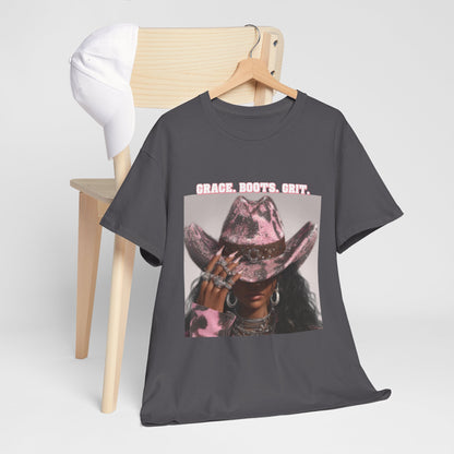 “Grace, Boots, Grit” Western Graphic Tee - Women
