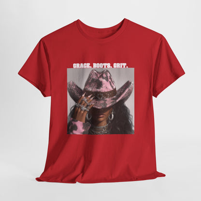 “Grace, Boots, Grit” Western Graphic Tee - Women