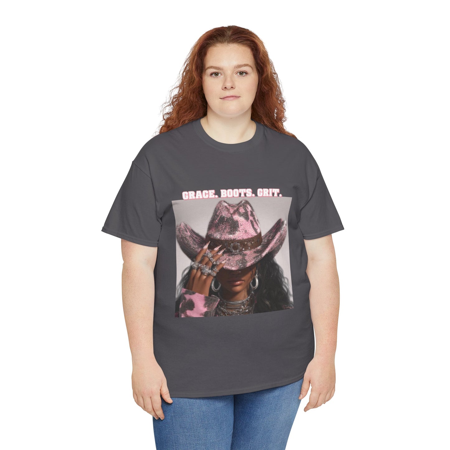 “Grace, Boots, Grit” Western Graphic Tee - Women