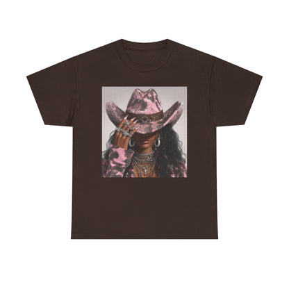 Front view of Tranita Renee cowboy vintage graphic tee featuring bold western design