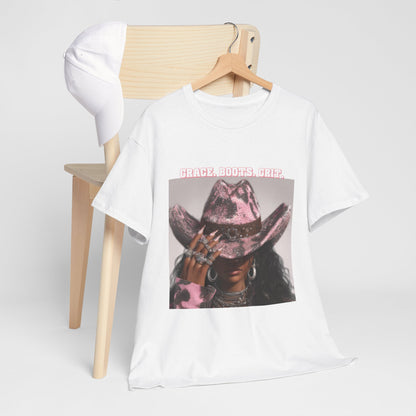 “Grace, Boots, Grit” Western Graphic Tee - Women