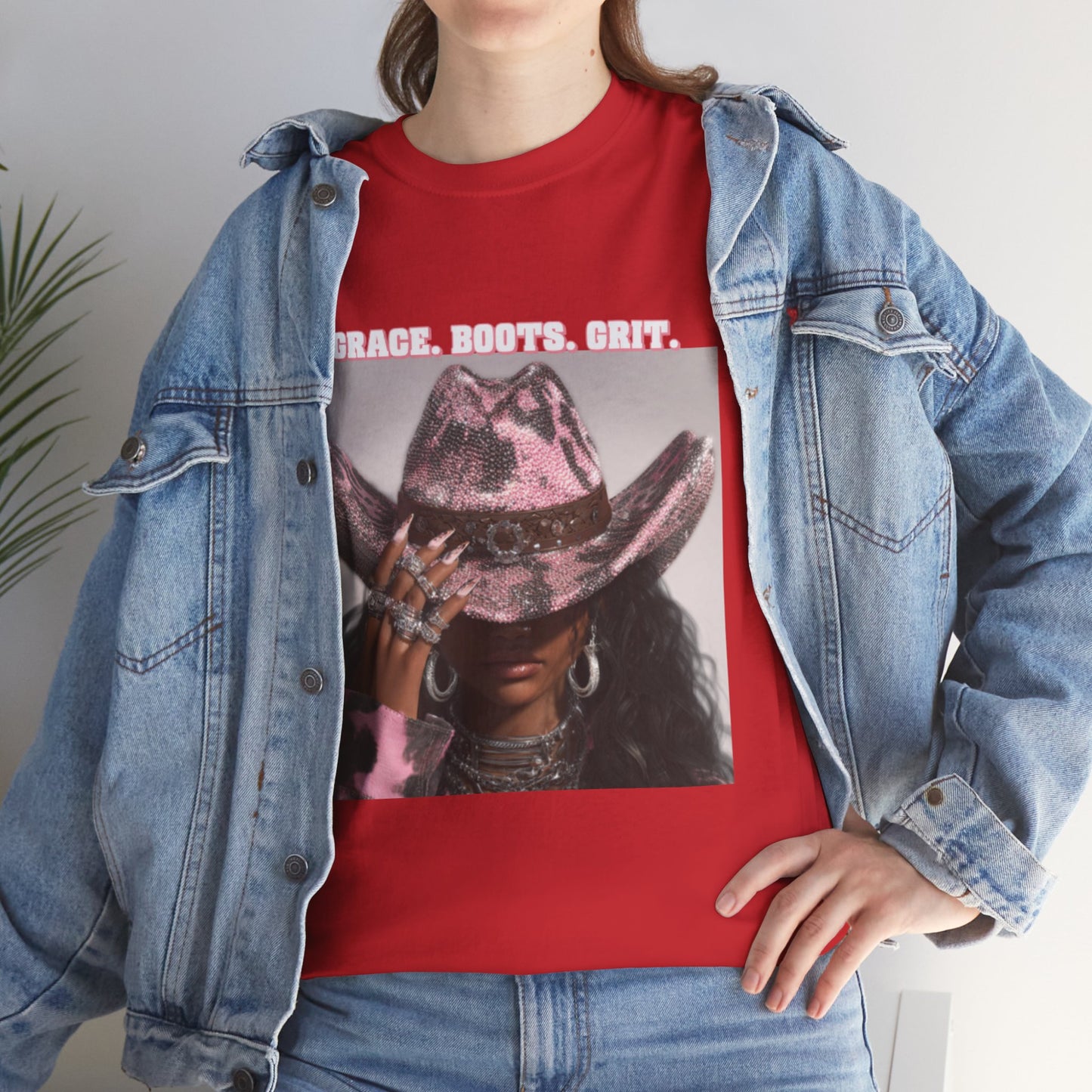 “Grace, Boots, Grit” Western Graphic Tee - Women