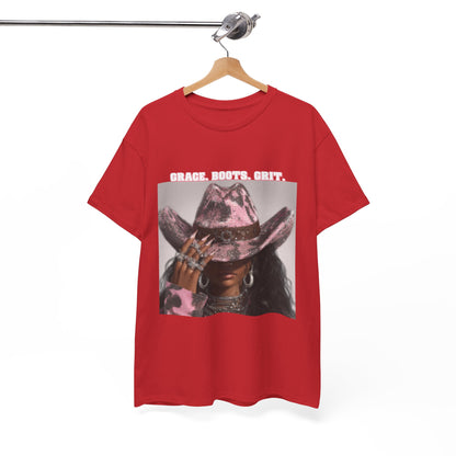 “Grace, Boots, Grit” Western Graphic Tee - Women