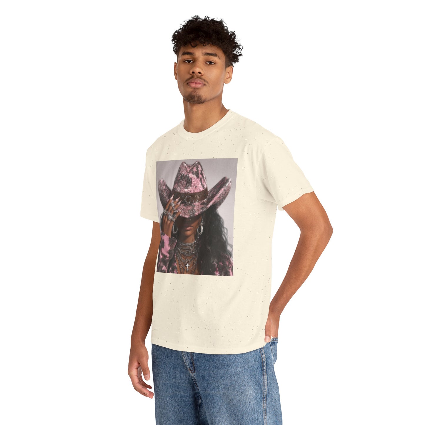 Casual Trendy Cowgirl Vintage Graphic Tee for Men