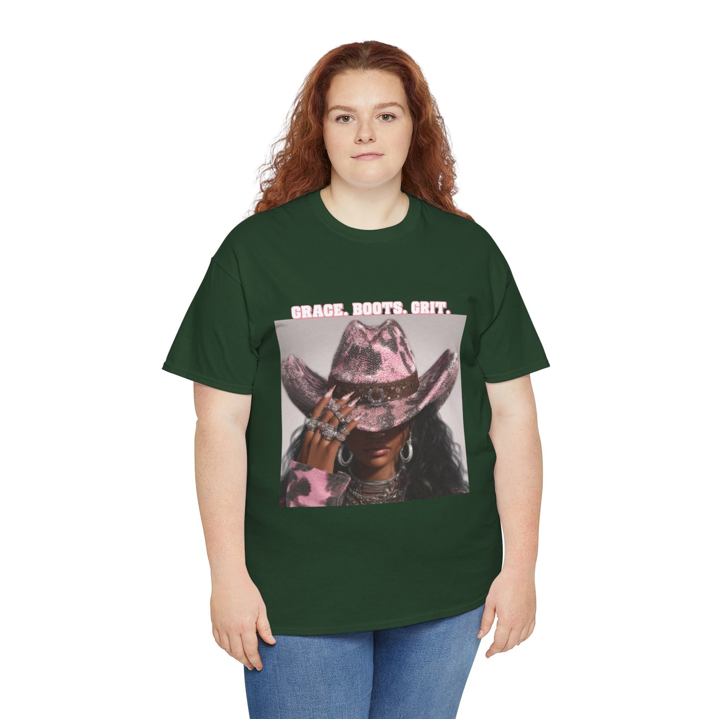 “Grace, Boots, Grit” Western Graphic Tee - Women