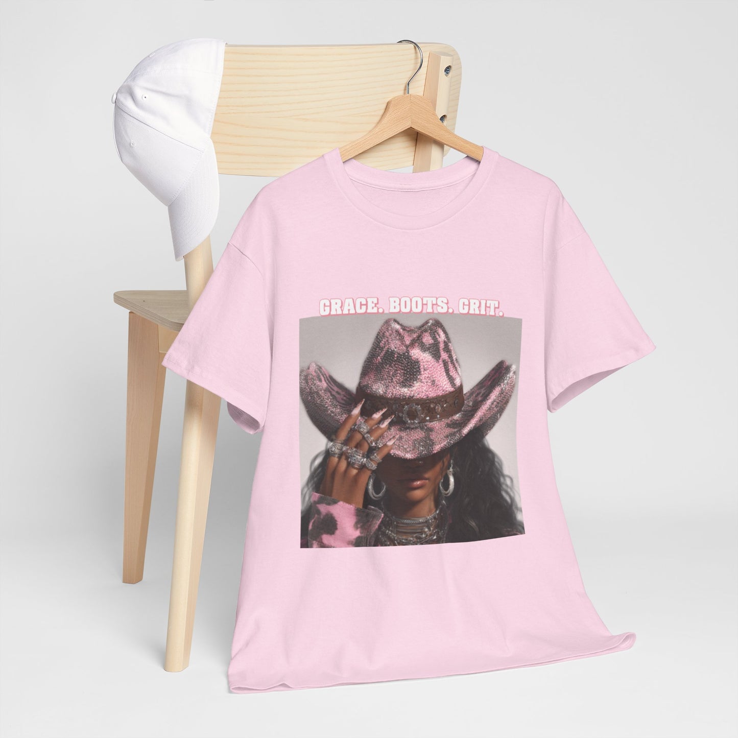 “Grace, Boots, Grit” Western Graphic Tee - Women