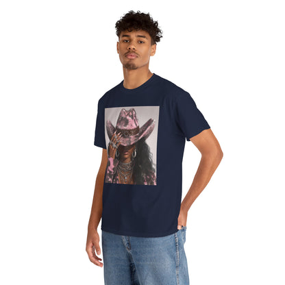 Casual Trendy Cowgirl Vintage Graphic Tee for Men