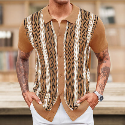 Casual Men's Jacquard Striped Sweater