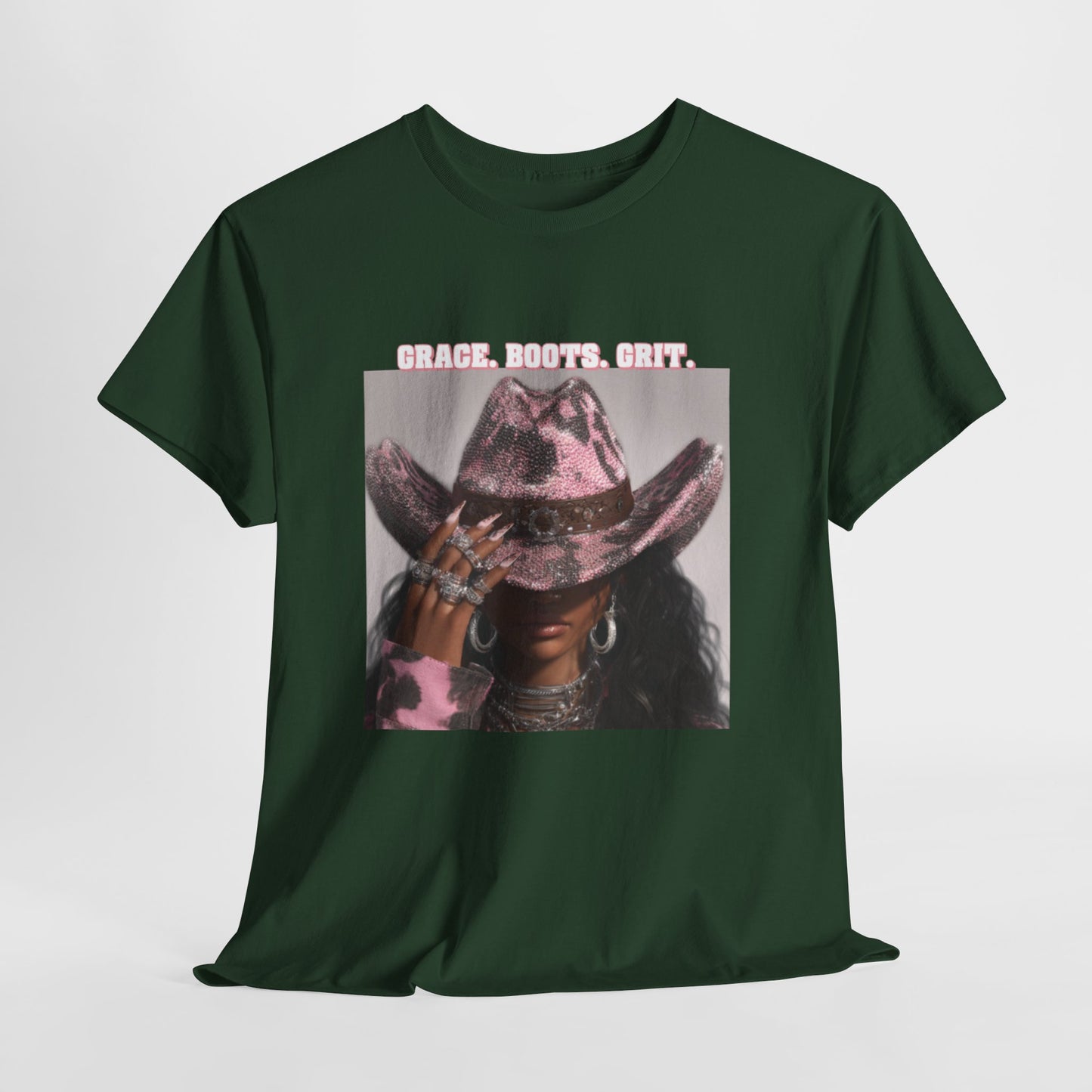 “Grace, Boots, Grit” Western Graphic Tee - Women